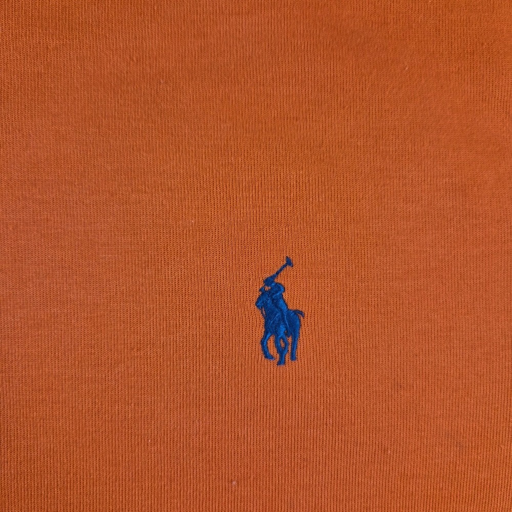 Polo Ralph Lauren Sweater Sweatshirt Mens XL Orange Crewneck Pullover Red Pony - Picture 2 of 9